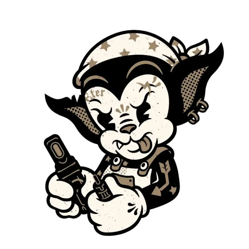 ALfie with a tattoo cartridge in his hand